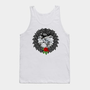 Snake Red Rose Wreath Tank Top